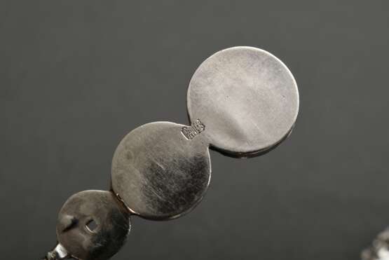 6 Diverse chinesische Kleinteile: 2 Münztellerchen (Ø 8,8-9,6cm), Löffel, Eiszange (L. 12,9cm) und Paar Cloisonné Salieren (Ø 4,6cm), Silber, 174g, Gebrauchsspuren - фото 6