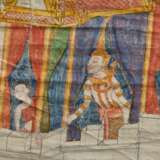 3 Diverse Stoffmalereien "Buddhistische Legenden" und "Prozession mit Militärparade", Gouache/Stoff, Thailand Anfang 20.Jh., 84x77/84x71/59x48cm, sehr defekt - photo 9