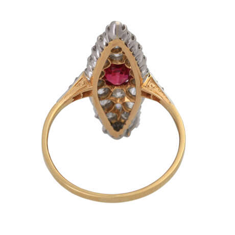 Ring besetzt mit Altschliffdiamanten und Diamantrosen, - photo 4