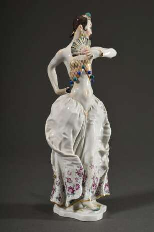 Meissen Figur „Spanische Tänzerin“, polychrom staffiert, Entw.: Paul Scheurich 1933, Jubiläumsmarke 1883-1983, Modellnr.: G7077, Bossiernr.: 109, H. 27,5cm - photo 4