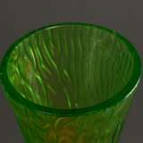 Grün irisierende Jugendstil Balustervase mit konischem Hals und Rindenmuster, H. 25cm - Foto 2