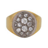 Ring mit Altschliffdiamanten und Diamantrosen, zusammen ca. 1 ct, - фото 1