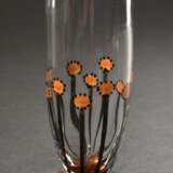 10 Französische Art Deco Aperitifgläser mit abstrahiertem Floraldekor in orange und schwarz, um 1920/1930, H. 11,2cm, z.T. min. berieben - photo 3