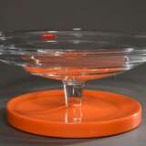 Modernes Baccarat Kristall Centerpiece "Hypnos" mit unregelmäßigem Kreisschliff und orange lackiertem Fuß, Boden sign., Ø 36cm, H. 24cm - фото 2