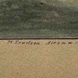 Truelsen, Mathias Jacob T. (1836-1900) Kapitänsbild "Agnes af Kjøbenhavn, Capt. H.P. Andersen" 1881, Aquarell, u. sign./dat./bez., 48x59cm (m.R. 55,7x67cm), vereinzelt kleine Löcher, vergilbt, leicht fleckig - Foto 3