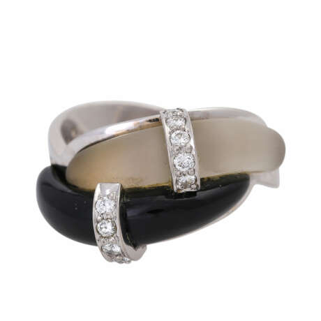 Ring mit Onyx und Bergkristall - Foto 1