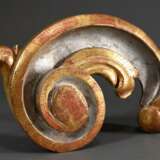 Schnitzerei "Volute", Lindenholz vergoldet und versilbert, ca. 41x28x8cm, kleine Defekte - фото 1