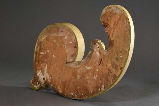 Schnitzerei "Volute", Lindenholz vergoldet und versilbert, ca. 41x28x8cm, kleine Defekte - Foto 2