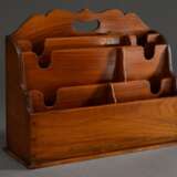 Brief-Stehsammler mit 6 variabel steckbaren Fächern, Holz poliert, um 1900, 23x30x10cm - фото 1