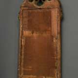 Kleiner Konsolspiegel mit durchbrochen geschnitztem Aufsatz „Akanthus und Blütenfestons“, Holz vergoldet, Ende 18.Jh., 84x35cm, berieben - photo 4