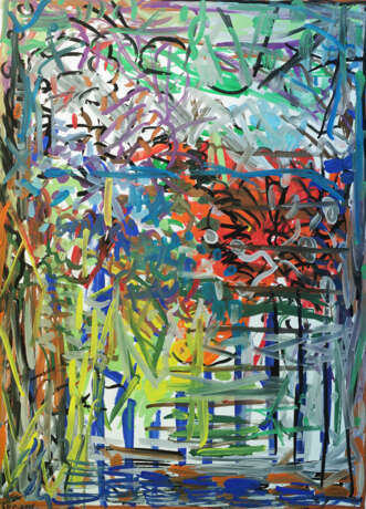 Медленный дождь Paper Gouache Abstract Expressionism Landscape painting St. Petersburg 2023 - photo 1