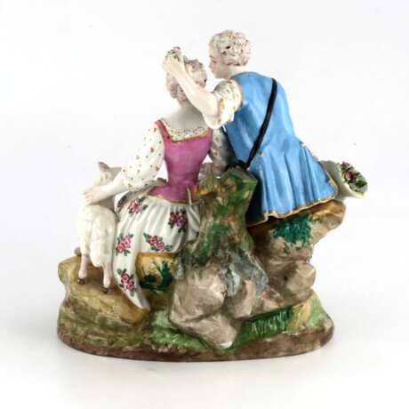 Composition en porcelaine de Meissen Couple amoureux Porzellan Klassizismus 22 - Foto 4