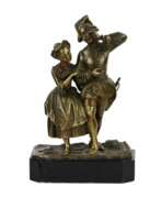 Marble. Sculpture en bronze Couple romantique. 