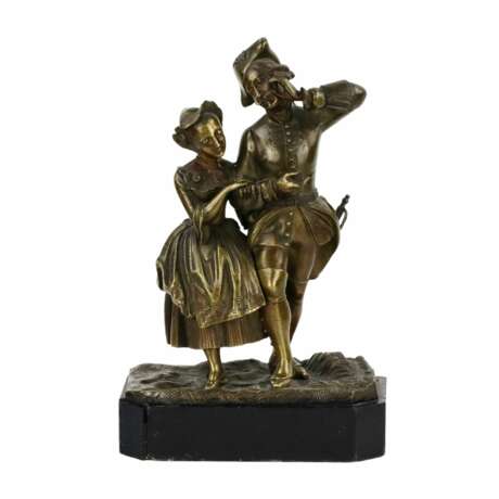 Sculpture en bronze Couple romantique. Marbre Rococo 25 - photo 1