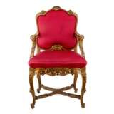 Magnifique chaise sculptee de style rococo des XIX&egrave;me-XX&egrave;me si&egrave;cles. Textile Rococo 99 - photo 3