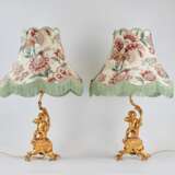 Paire de lampes de table Putti Gilded bronze Neorococo 61 - photo 1