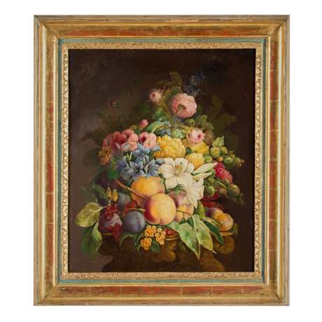 Nature morte Bouquet de fleurs. Canvas oil Napoleon III 72 г. - фото 1