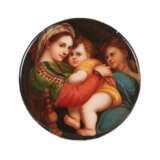 Plaque de porcelaine Vierge &agrave; lEnfant et Jean-Baptiste Porzellan Baroque 11.5 - Foto 1
