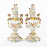 Une paire de vases en porcelaine. Dresden Porzellan Napoleon III 72 - Foto 5