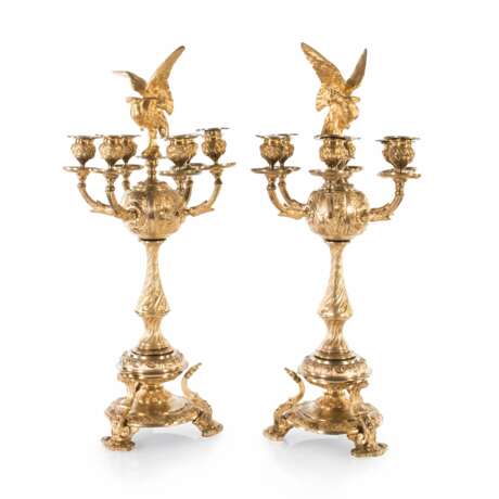 Une paire de candelabres en bronze Russie Vergoldete Bronze Baroque 60 - Foto 1