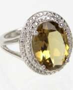 Citrine. Silver ring with Citrine. 