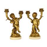 Une paire de candelabres Gilded bronze and marble 37.5 - Foto 3