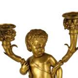 Une paire de candelabres Gilded bronze and marble 37.5 - Foto 5