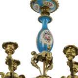 Lustre &agrave; 15 bougies de style Louis XVI. S&egrave;vres. Polychrome gilt 80 г. - фото 4