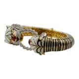 Bracelet pour femme Tigres dans le style du designer David Webb. Emaille 6.5 - Foto 1