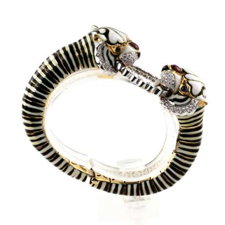 Bracelet pour femme Tigres dans le style du designer David Webb. Эмаль 6.5 г. - фото 4
