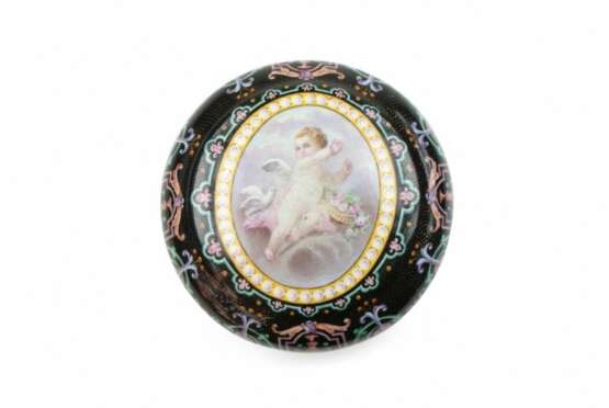 Compact de poudre doree. Violettes Paris vers 1860 Эмаль Napoleon III 3 г. - фото 4
