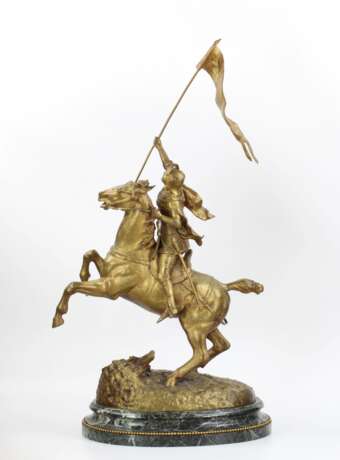 Bronze hero&iuml;que dun chevalier equestre. Мрамор Gothic Revival 88 г. - фото 8