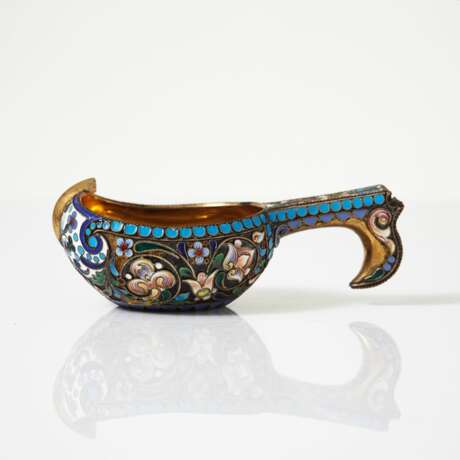 Kovsh en argent. Pavel Ovchinnikov Moscou 1899-1908 Silver 84 Cloisonné enamel Gilding Neo-Russian 5 - Foto 5