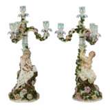 Montre en porcelaine sertie de candelabres. Sietzendorf. 1880 Porcelaine Eclecticism 51 - photo 1