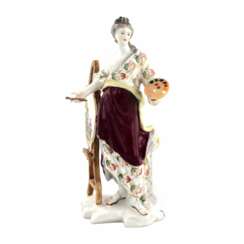 Figurine en porcelaine Allegorie de la Peinture. Porcelaine XIX&egrave;me. 
