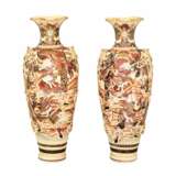 Paire de vases de sol japonais Satsuma. Фаянс 105 г. - фото 1