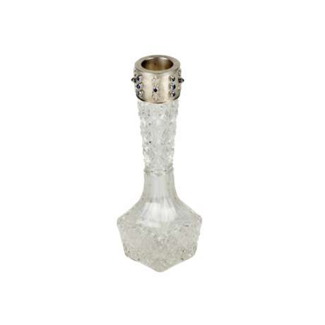 Vase en cristal russe avec une monture en argent. Saint-Petersbourg. Le tournant des XIXe-XXe si&egrave;cles. Silver 84 Crystal 13.5 - Foto 2