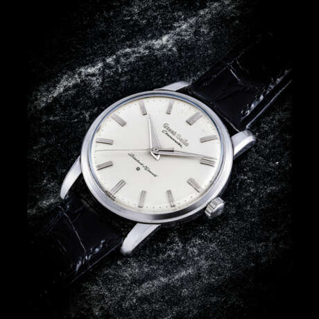GRAND SEIKO. AN EXTREMELY RARE PLATINUM WRISTWATCH WITH SWEEP CENTRE SECONDS - фото 1