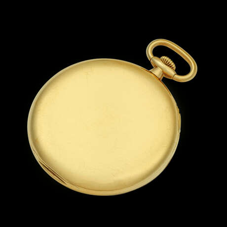 PATEK PHILIPPE. A VERY RARE AND HIGHLY ATTRACTIVE 18K GOLD POCKET WATCH WITH TWO TONE DIAL - photo 3