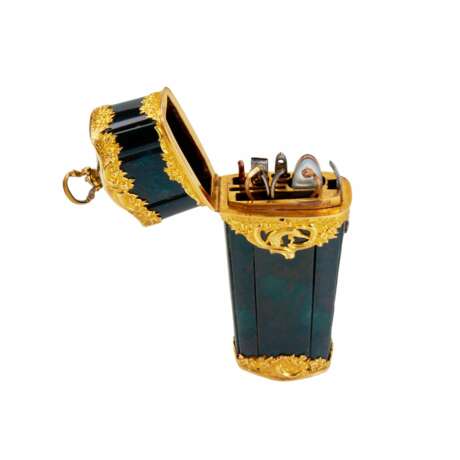 Trousse de toilette elegante pour femme en jaspe et or. Золото 10 г. - фото 2