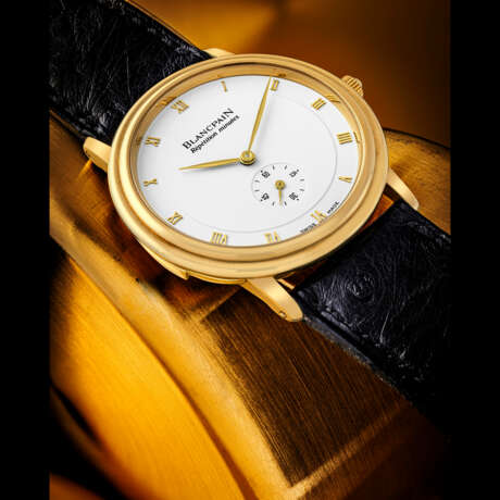 BLANCPAIN. AN 18K GOLD AUTOMATIC MINUTE REPEATING WRISTWATCH - Foto 1
