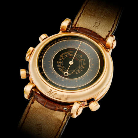 FRANCK MULLER. A RARE 18K PINK GOLD AUTOMATIC SPLIT-SECOND CHRONOGRAPH WRISTWATCH WITH DUAL DIALS - Foto 2