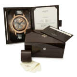 PATEK PHILIPPE. AN EXECEPTIONALLY RARE 18K PINK GOLD SEMI-SKELETONISED MINUTE REPEATING TOURBILLON WRISTWATCH - фото 4
