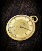 Yellow gold. AUDEMARS PIGUET. A VERY RARE AND ATTRACTIVE 18K GOLD POCKET WATCH WITH TWO-TONE CHAMPAGNE DIAL