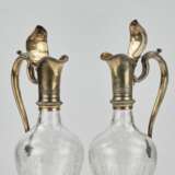 Paire d`elegantes verseuses en verre &agrave; l`argent dore. ODIOT. Fin du 19&egrave;me si&egrave;cle. Silver Glass Napoleon III 27 г. - фото 4