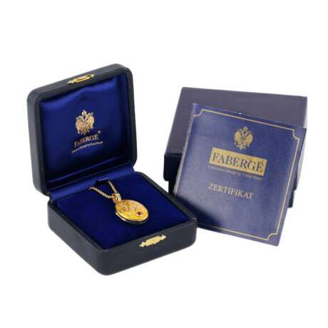 Pendentif en or sur cha&icirc;ne avec un rubis dans son ecrin d`origine. Faberge France. Rubis 5 - photo 8