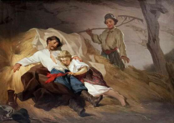 Toile erotique MATIN APR&Egrave;S LE MARIAGE. Ivan Ivanovitch SOKOLOV. 1876 Canvas oil realism 65 - Foto 2