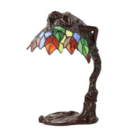 Lampe de table de style Tiffany. Base sur le mod&egrave;le Daphne - EMIL THOMASSON. Bronze glass 30 - Foto 1