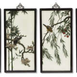 A SET OF FOUR IRON `FLOWERS OF THE FOUR SEASONS` FRAMED PANELS - photo 1