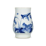 A SMALL BLUE AND WHITE ‘GEESE AND LOTUS’ VASE - photo 1